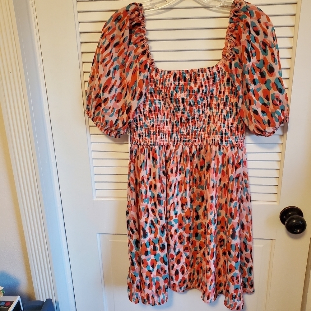Jessica Simpson Dress Puff Sleeves Size Medium NWT - Picture 5 of 5